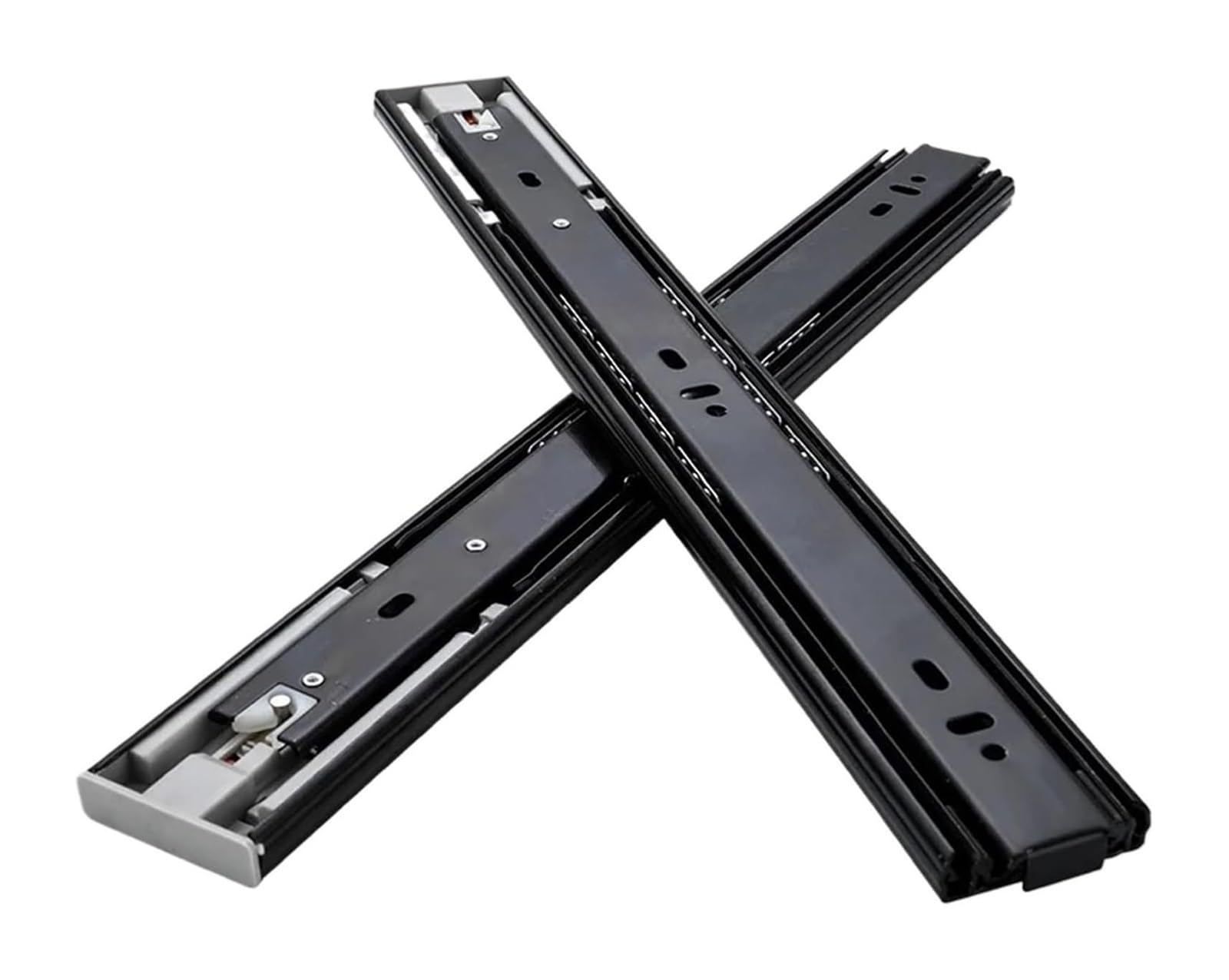 EBZFASO Drawer runners, Push-Open 45mm Three-Section Mute Rebound 10-24in 2PC For Kitchen(18in(45cm))