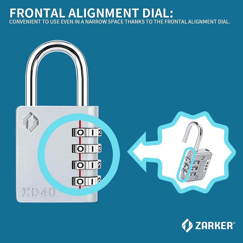 【レア】lockfieldequipment FT40 Zarker XD40 Combination Lock, 4 Digit Padlock for School Gym
