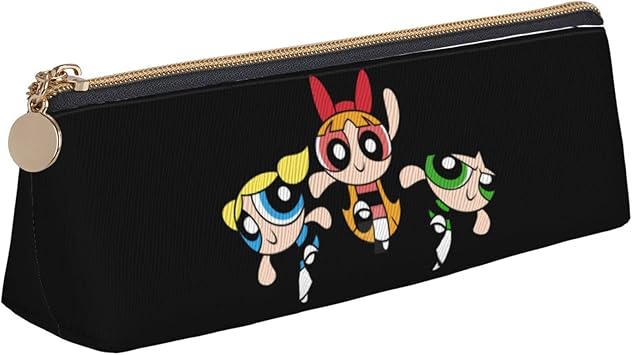 Amazon 人気 三角ペンバッグパワーパフ ガールズ 7 文具バッグ 多機能鉛筆バッグ 筆袋 筆箱 小銭入れ 収納袋 ウォッシュバッグ ペンポーチ ステレオ安定 防水 防汚 防塵 耐摩耗性 軽量 学生 進学 男女兼用 エントランスギフト ペンケース 文房具 オフィス用品