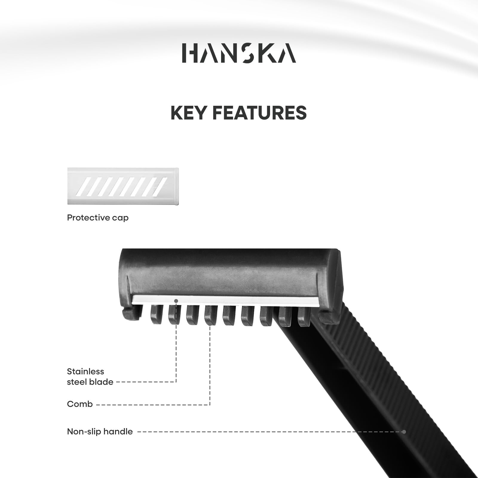 HANSKA Tattoo Supply - Jednorazowa maszynka do golenia dla tatuatorów - Czarna - Wysokiej jakości stalowe ostrze - Opakowanie 100 sztuk - Wygodne golenie (JEDNOOSTRZOWA)