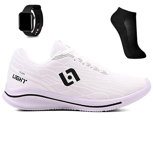 Kit Tenis Esportivo Masculino Feminino Adulto Academia Treino Caminhada + Meia e Relogio