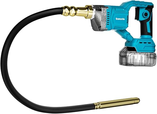 Herramienta vibradora de hormigón inalámbrica compatible con Makita batería de 18 V, vibrador de hormigón de 600 W con eje de 3.8 pies, herramienta