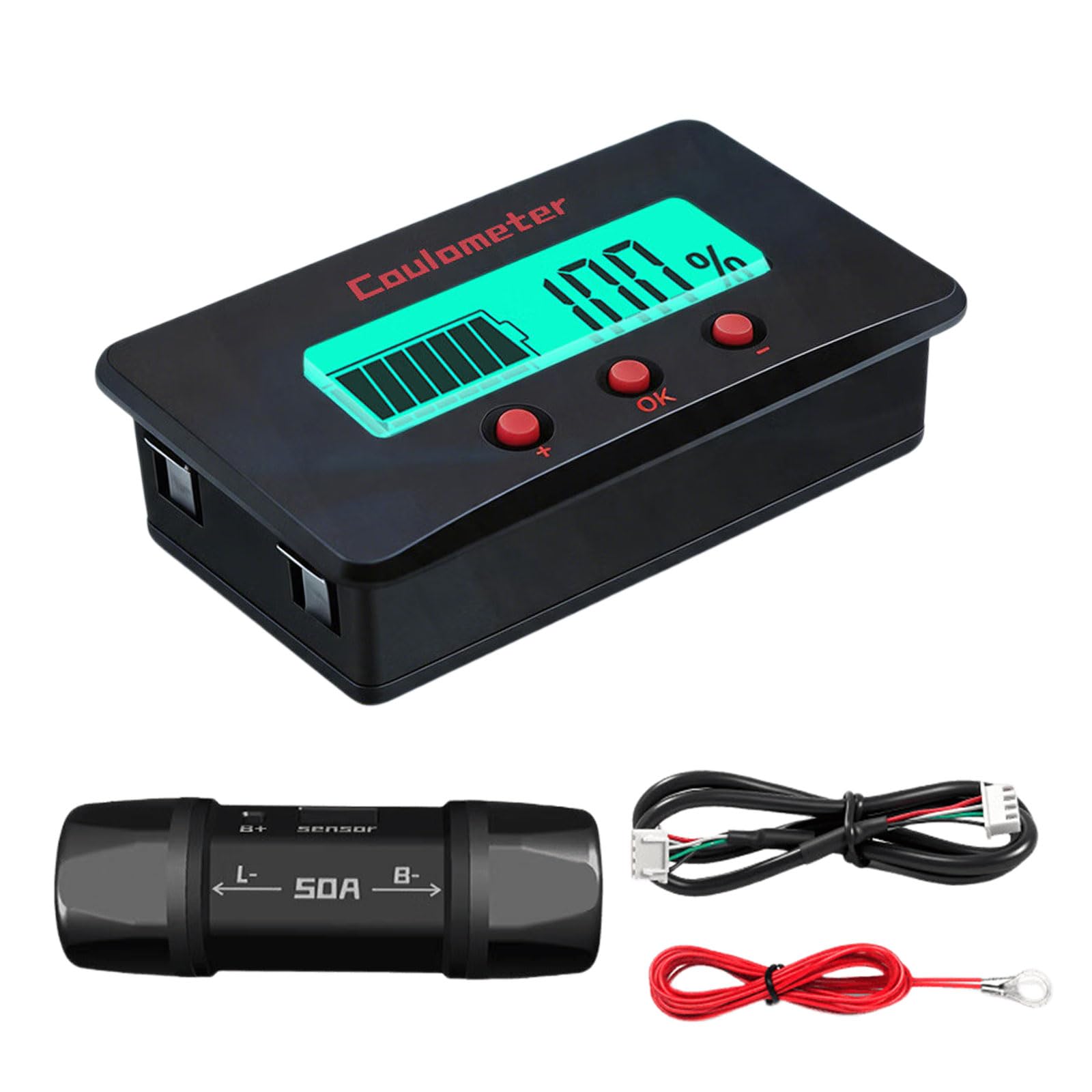 Limtula Set 1 Accuracy Bidirectional Coulomb Meter Current Measurement Tool For 8V To 120V Battery With Lcd Display Bidirectional Circuit Meter