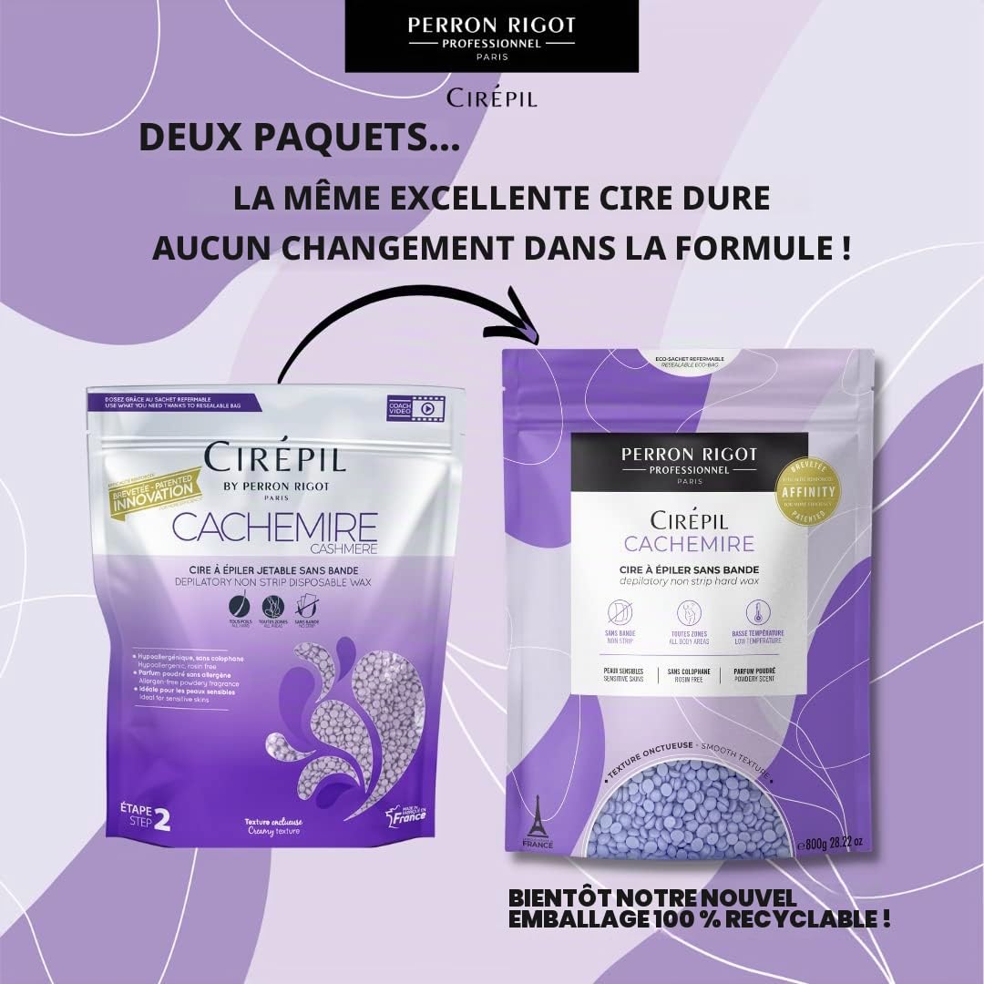 Perron Rigot - Cire Épilation Cirépil Cachemire Hypoallergénique , 800 G (Lot De 1)