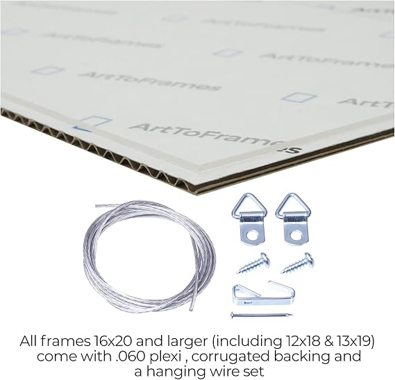ArtToFrames 17x23 Inch Black Picture Frame, This 1.2500 Inch Custom Poster Frame is Black with Beads -  with Acrylic and Corrugated Backing (2WOMD10188-17x23)