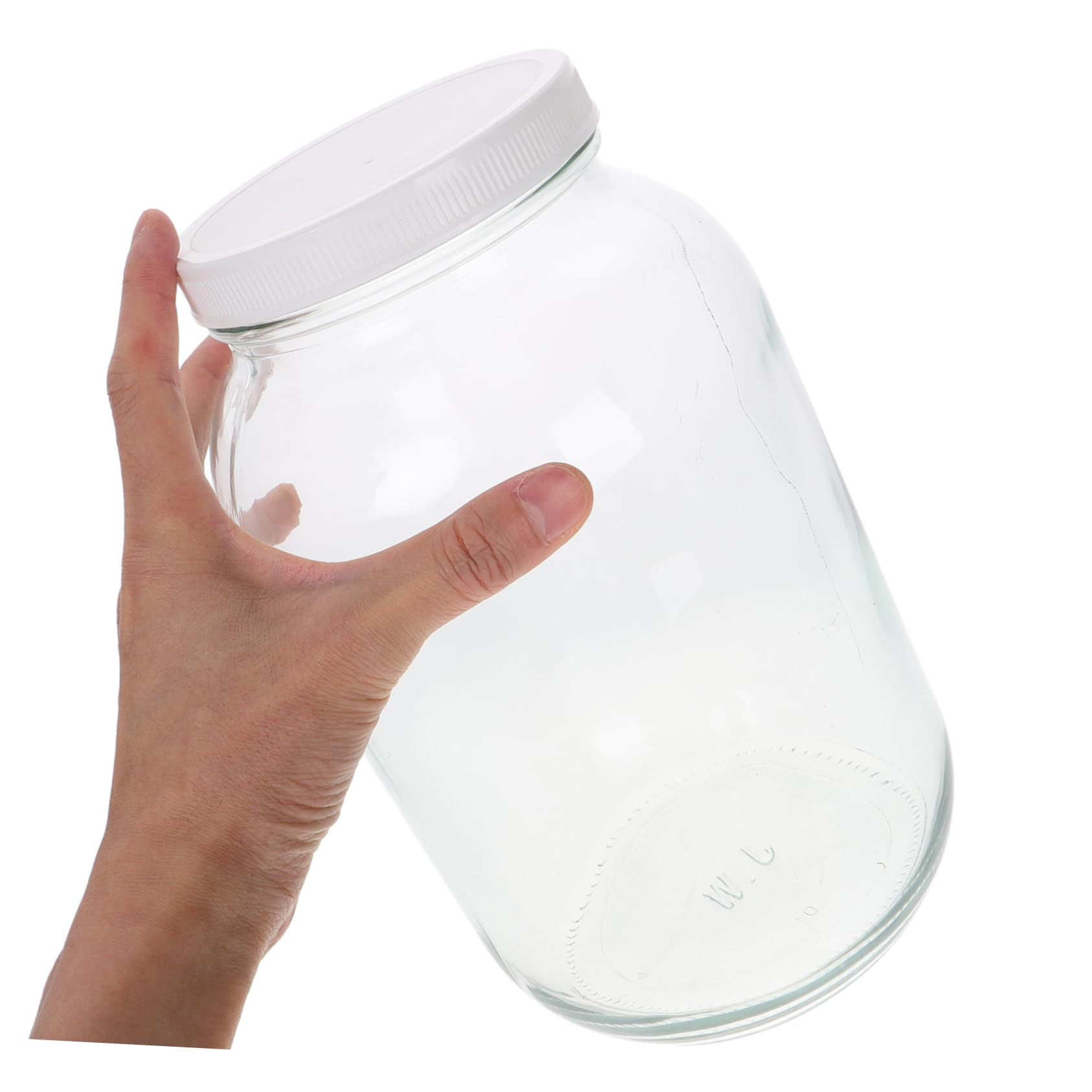 PRETYZOOM Grand Bocal de Conservation en Verre 1 Gallon à Large Ouverture, Couvercle en Plastique Hermétique, pour Brassage et Fermentation