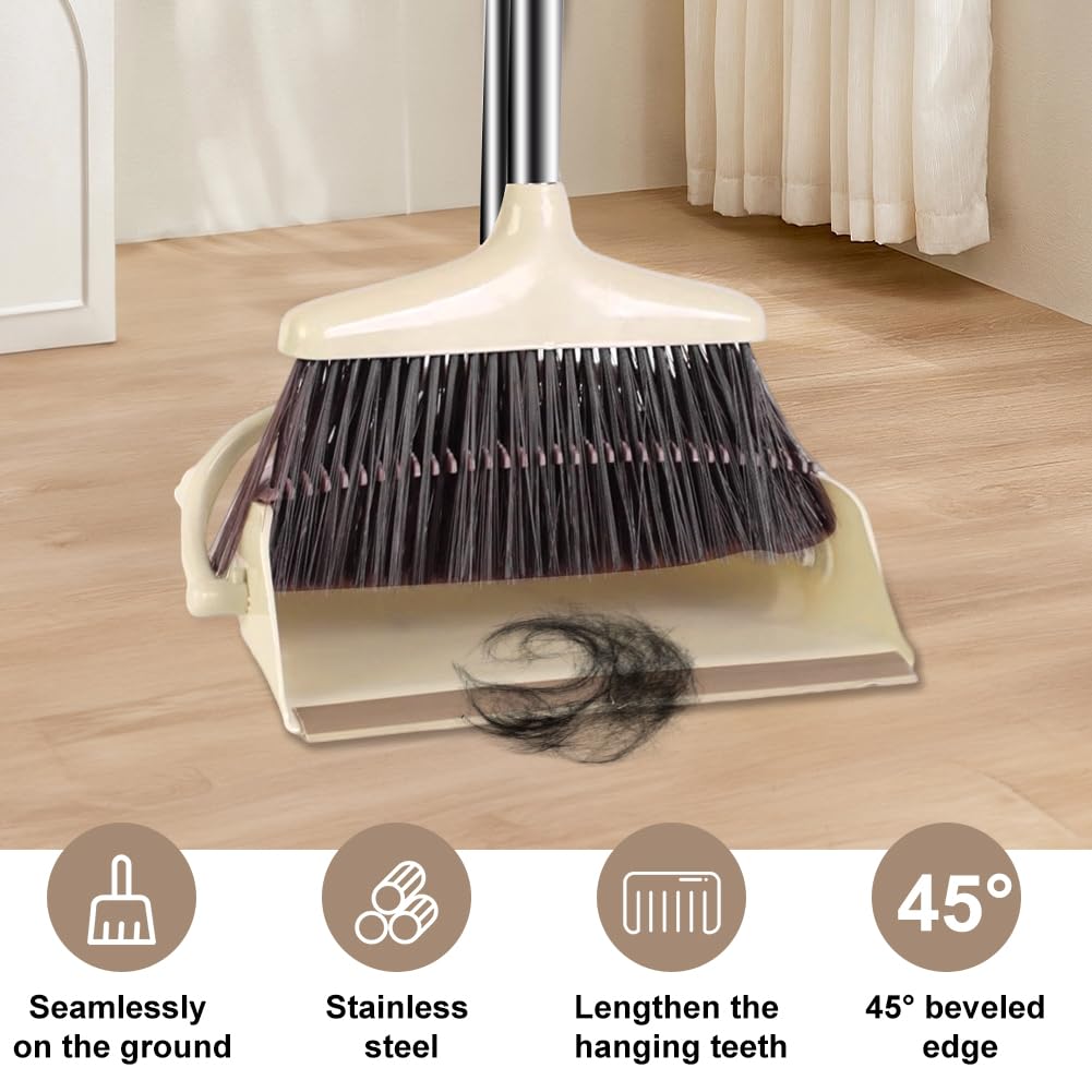 Balai Et Pelle à Poussière BUUROOHM - Manche Bois 104 Cm | Poils épais, Tête Rotative, Rangement Pratique - 4