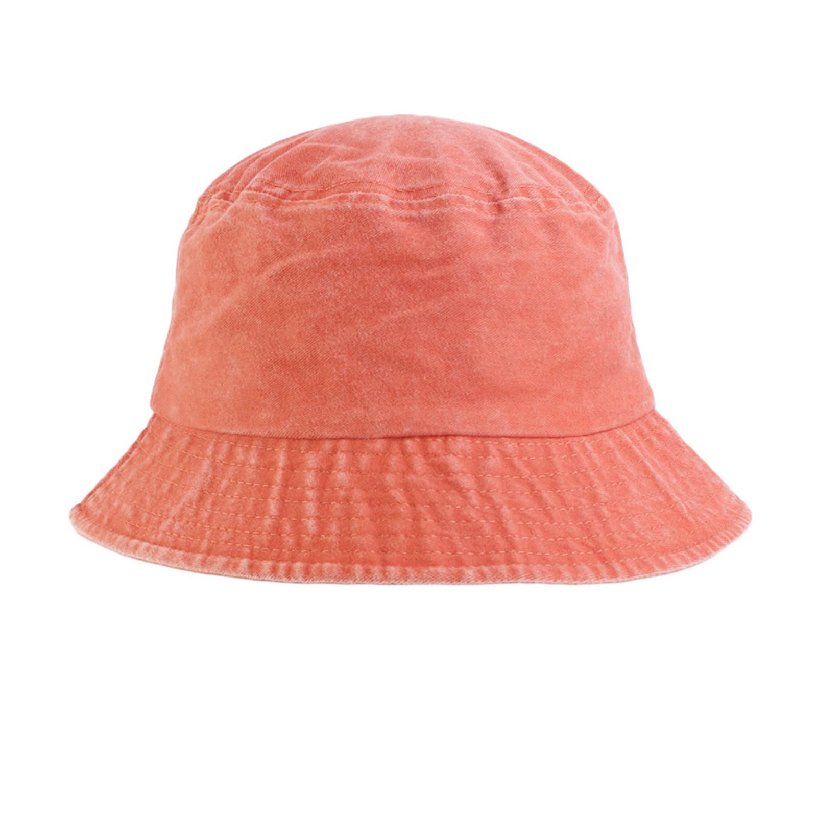 Unisex Reversible Bucket Hat Trendy Twill Canvas Sun Fishing Cap for Men Women (Orange, One Size)