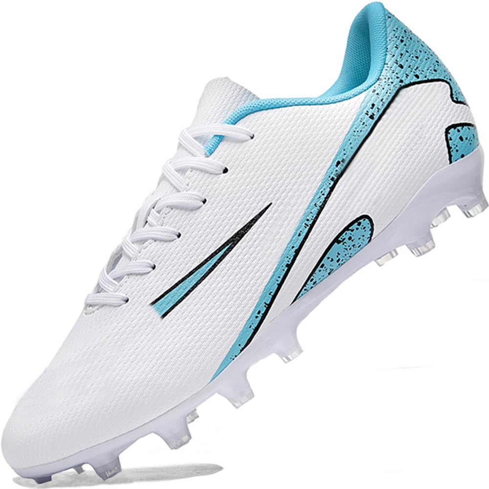 Zapatillas de Fútbol Mujer Spike Aire Libre Atletismo Entrenamiento Botas Profesionales Calzado de Fútbol Tacos de fútbol Deportivas Unisex Blanco 45 EU