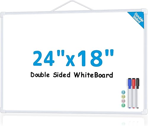 Miniatura 23 de MaxGear - Pizarra blanca magnética de borrado en seco, de 36 x 24 pulgadas, pizarra de doble cara, marco de aluminio negro para pared, planificador