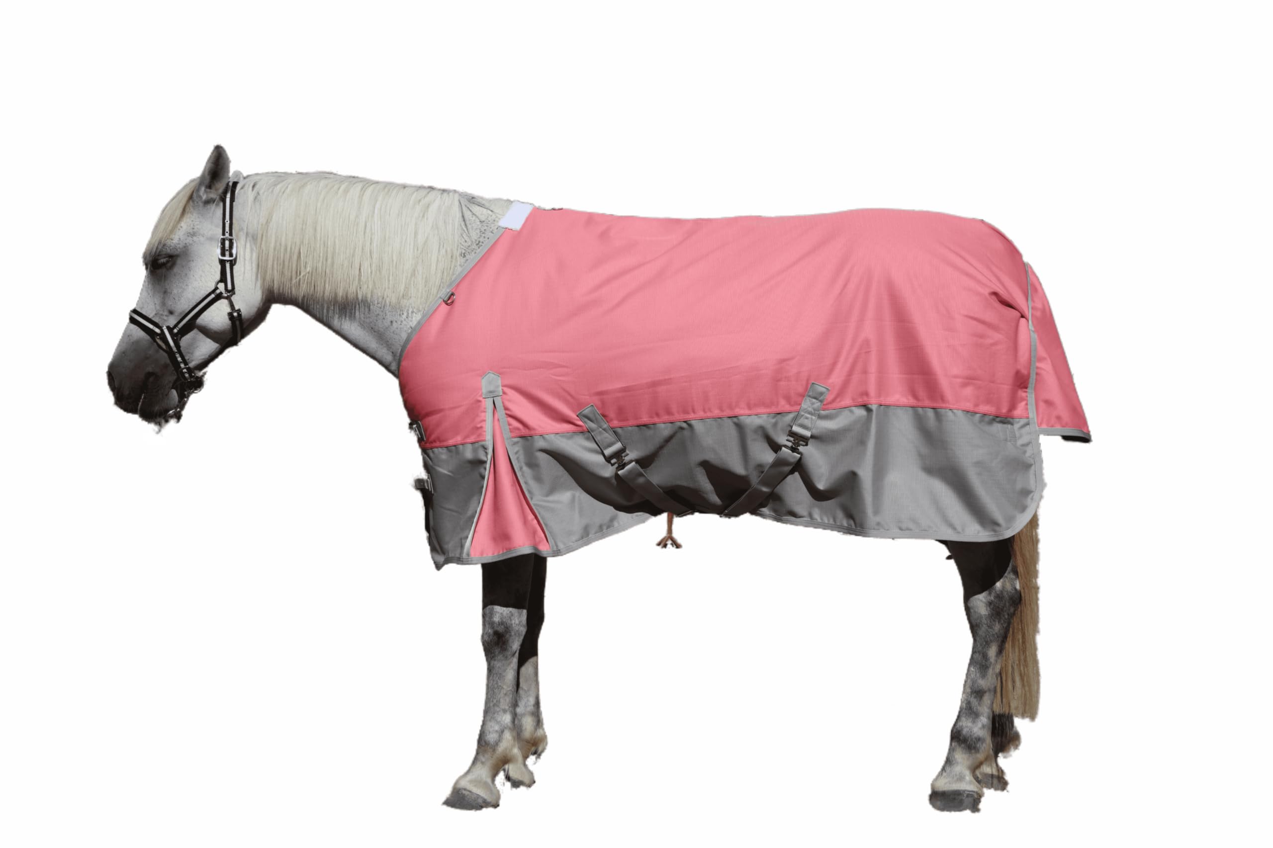 LEAFOREST Coperta da cavallo, 1200D, resistente, 200 g/m², impermeabile, traspirante, facile da pulire, per cavalli, coperta invernale, colore grigio rosa, 135 cm