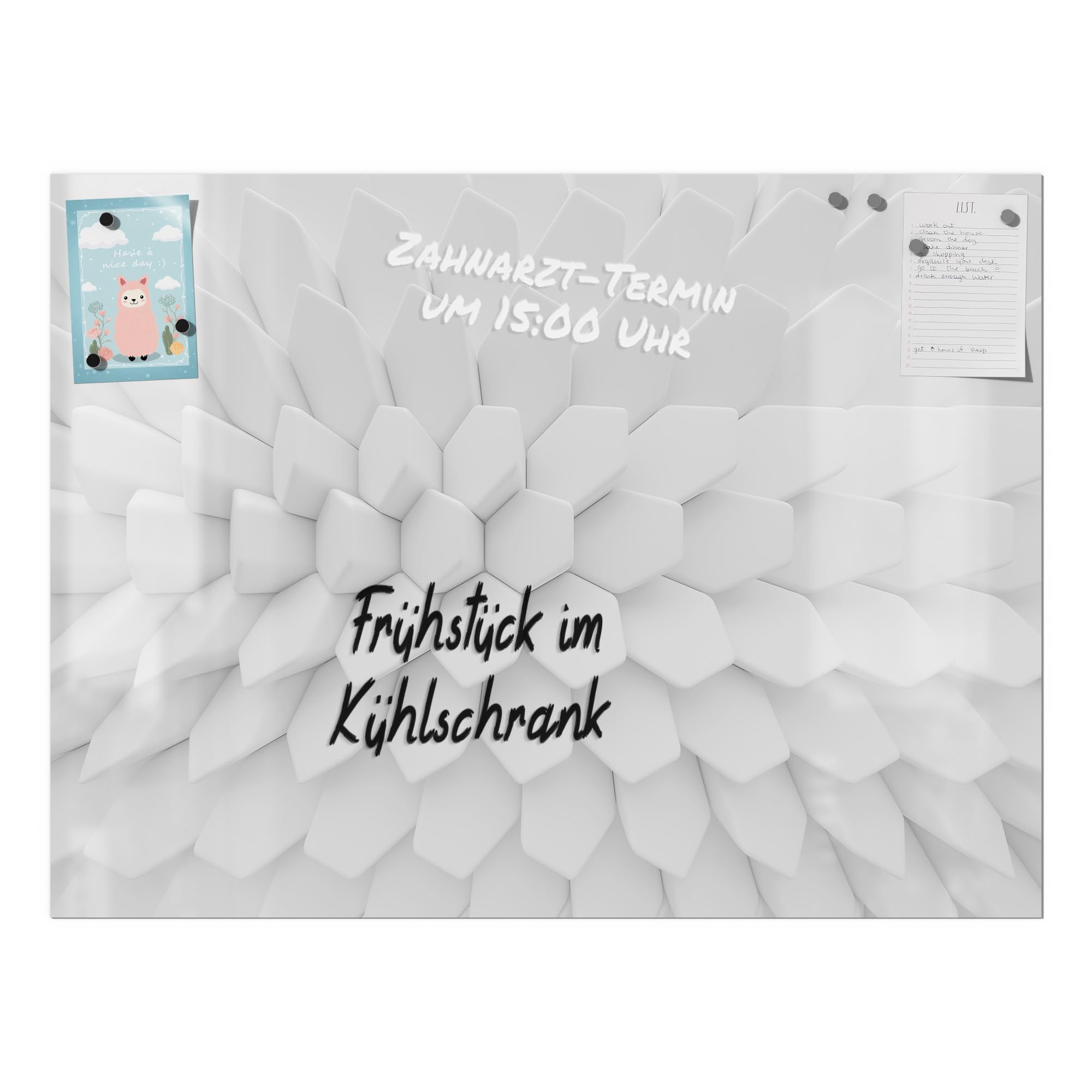 DEQORI Folia magnetyczna do ogrzewania 80 x 60 cm | motyw sześciokątnej harmonii | dekoracyjna mata magnetyczna, ochrona grzejników | magnetyczna folia dekoracyjna, samoprzylepna, magnetyczna i do