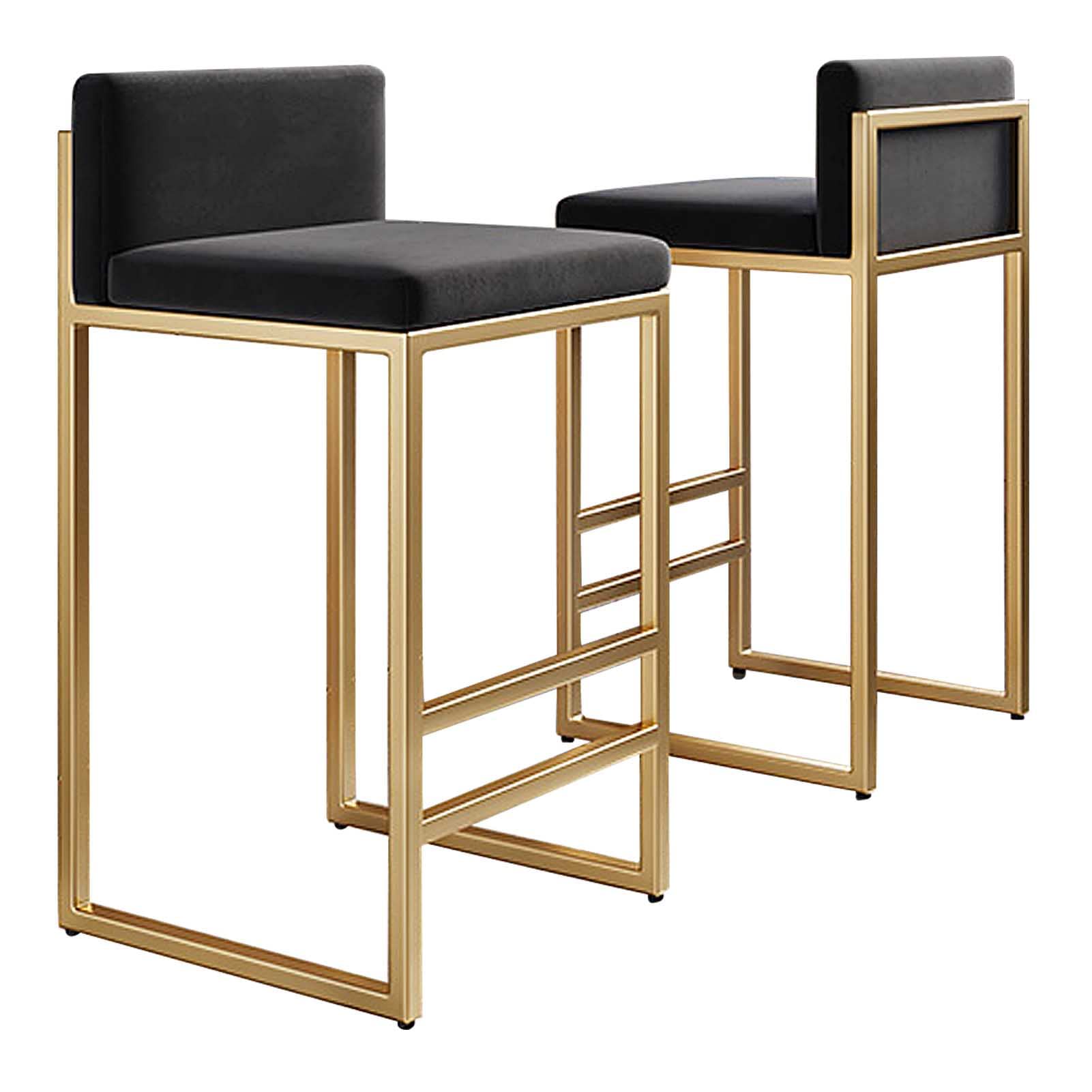 Tabouret de bar en métal avec dossier pour salon et coin repas
