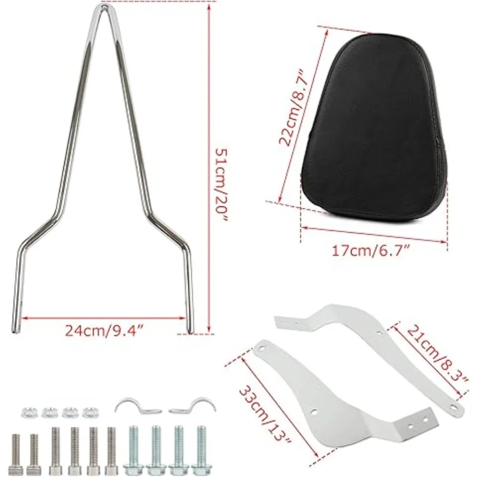 Poduszka Kufer Motocyklowy Pasuje do Suzuki Boulevard VL400 VL800 M50 C50, tylne oparcie pasażera, zestaw nakładek na bagażnik Sissy Bar
