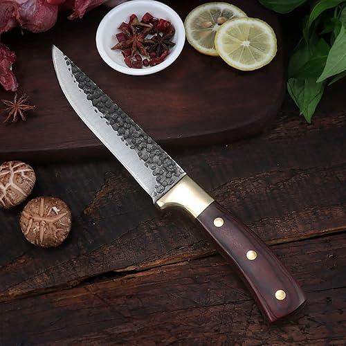 Miniatura 4 de Cuchillo de carnicero, cuchillo de carne, 3 piezas de cuchillos de cocina profesionales forjados a mano afilados de carnicero para deshuesar,