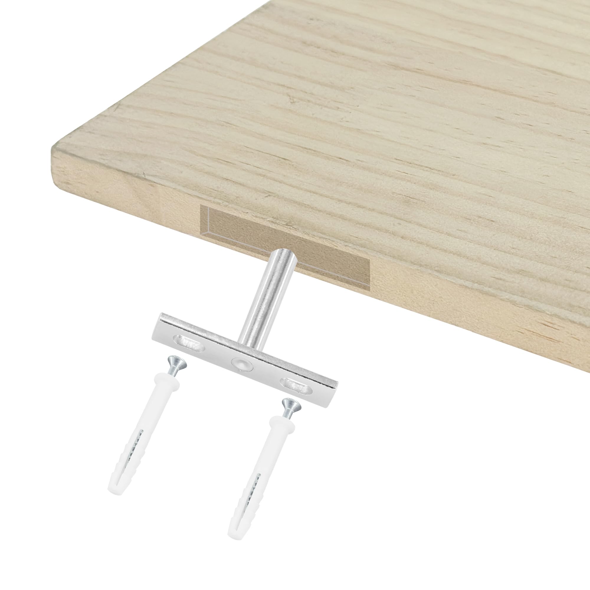 4 Pieces Heavy-Duty Floating Shelf Brackets with Mounting Screws,Solid Steel Hidden Shelf Supports (Silver, 4 inch) - Image 3