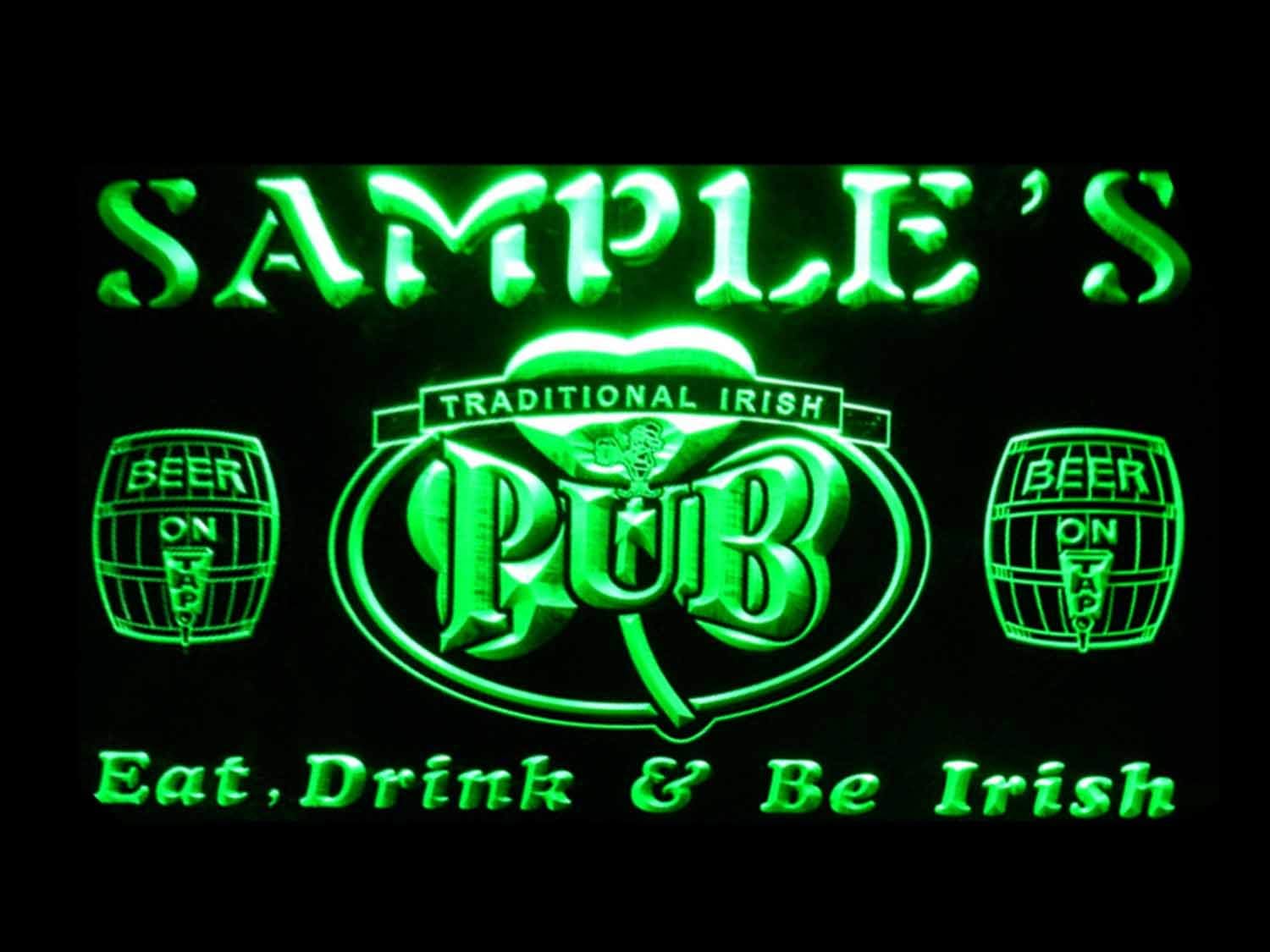 ADVPRO Name Personalized Custom Irish Pub Shamrock Bar Beer Neon Sign Green 16x12 inches st4s43-pa-tm-g