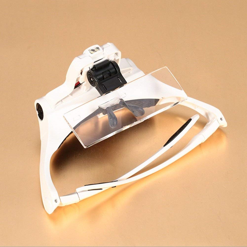 Lupen, Kopfhand-Lupenbrille, 4 Paar, HD-Linse, 1 x, 1,5 x, 2 x, 2,5 x, 3,5 x, mit LED-Lampe, Lesebeleuchtung, Lupe, das Geschenk, der Neue Fortschritt