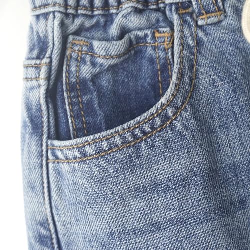 KIDSCOOL SPACE Girls Jeans, 5-14T Wide-Leg Loose Elastic Waist with String Flared Denim Pants4