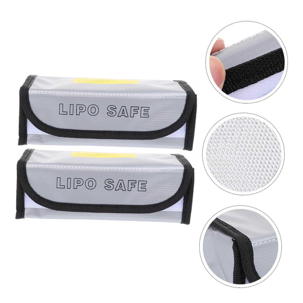 POPETPOP 6pezzi Battery Safety Pouch Con Protezione Antincendio Sacchetto Antideflagrante Per Batterie Lipo Porta Batteria Leggero e Pratico Per Viaggi e Stoccaggio