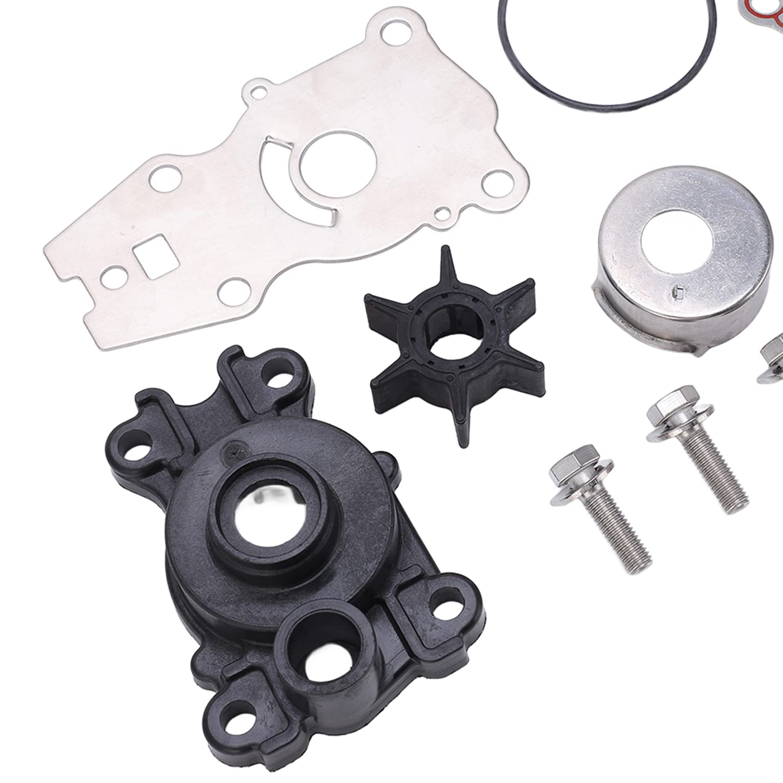 Kit di riparazione per pompa dell'acqua Set di guarnizioni di ricambio per girante in plastica ABS ad alte prestazioni in acciaio inossidabile per motore fuoribordo 25 40 2