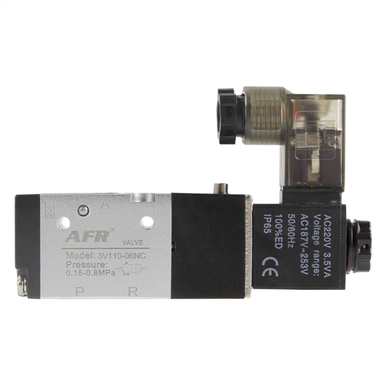1 válvula solenoide 3V110-06 NO NC de 3 vías, Control Aire neumática, magnética Gas eléctrica, Cuerpo Aluminio, CC 12 V, 24, CA 110, 220(3V110-06 NO,AC 110V)