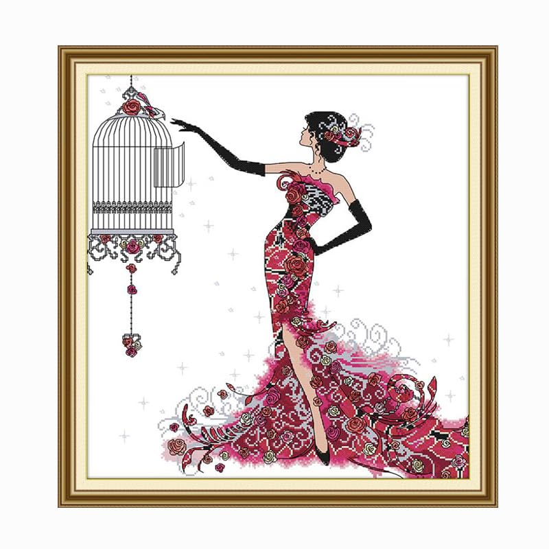 Point de croix kit complet motif cage de grâce pour créer une décoration murale salon bohème
