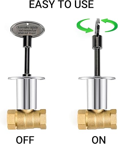 Miniatura 5 de 2 llaves universales de válvula de control de gas para vástagos de válvula de gas de 14 y 516 pulgadas para fogatas de gas y chimeneas (3 pulgadas)