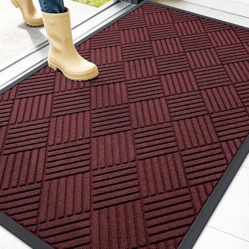 Image of OLANLY Front Door Mat Outside Entrance 47x32, Waterproof Heavy-Duty Doormat