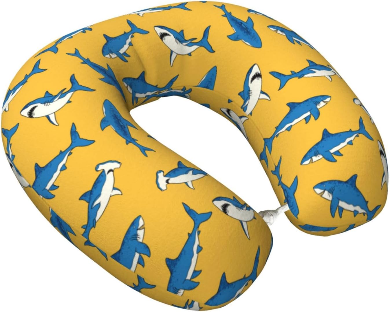 Shark Print Travel Pillow Memory Foam Neck Pillow, Travel Essentials Airplane Pillow, Neck Pillow for Traveling/Sleeping, Travel Accessories for Women Men