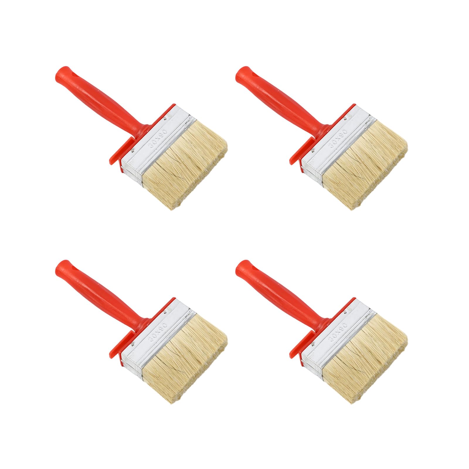 4Pieces Professional Stain and Varnish Brush Set with Sturdy Handle Accessory for Smooth Paint Application Rustproof Wall Painting Tool