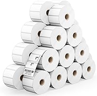 Vista 1 de 24 rollos de etiquetas térmicas directas de 2 x 1 pulgada para códigos de barras, direcciones postales, etiquetas de envío compatibles con adhesivos