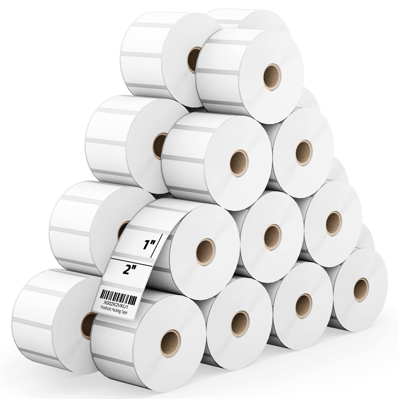Printholic 24 Rolls 2" x 1" Direct Thermal Labels for Barcodes Postage Address Shipping Labels Compatible with Rollo & Zebra Desktop Printers Adhesive
