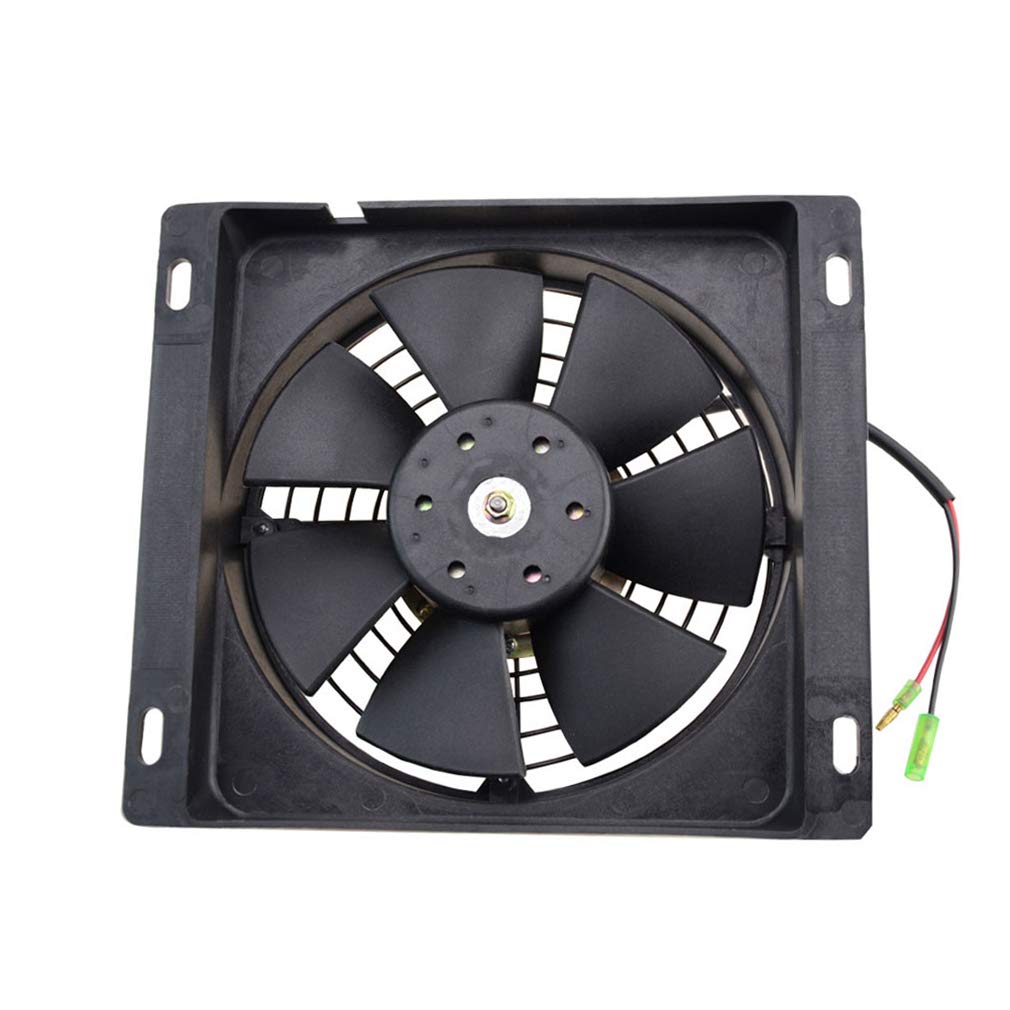 GOOFIT 12V DC Square Radiator Cooling Fan Replacement for 250cc Warter Cooled Engine ATV Quad Dune Buggy Go Kart Scooter Moped