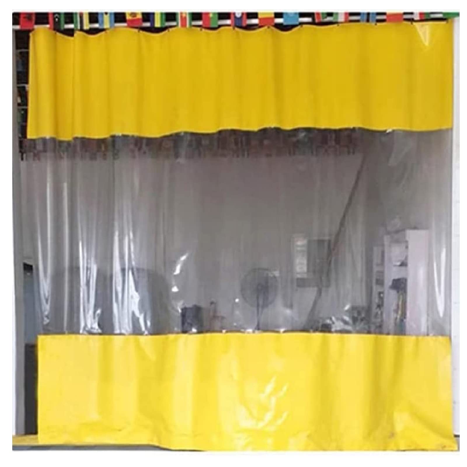 LIJINBO Bache De Protection,Rideaux Imperméables Pour Pergola Extérieure, Épissure De Bâche En Vinyle Transparent, Boutonnière Antirouille Résistante Aux Intempéries Sur Le Dessus Avec Crochet En Acie