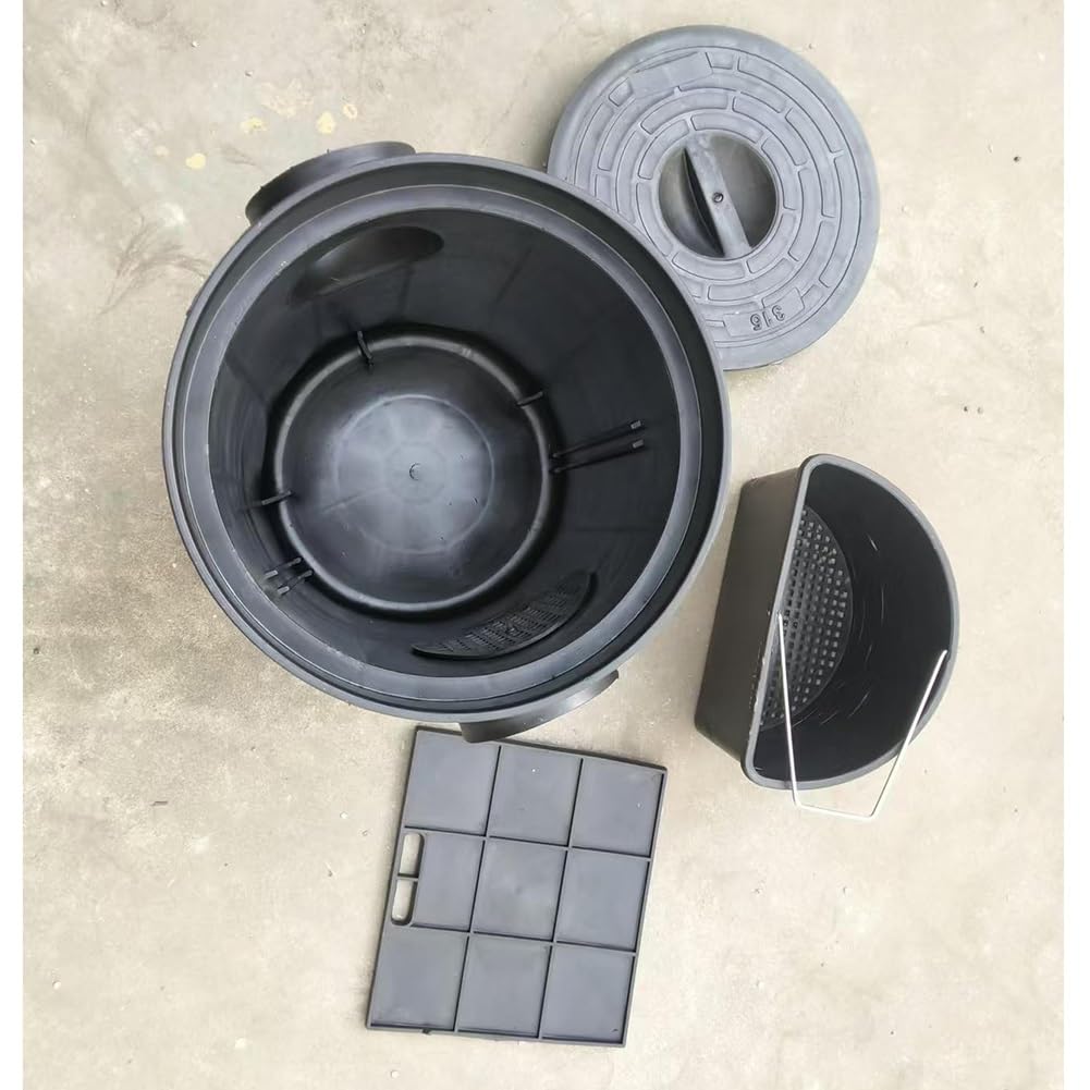 Trampa De Grasa De Plástico Grande, Interceptor De Grasa Comercial Para Restaurante Bajo Fregadero De Cocina, Separador De Agua De Aceite Residual(In:75mm; Out:75mm,25L)