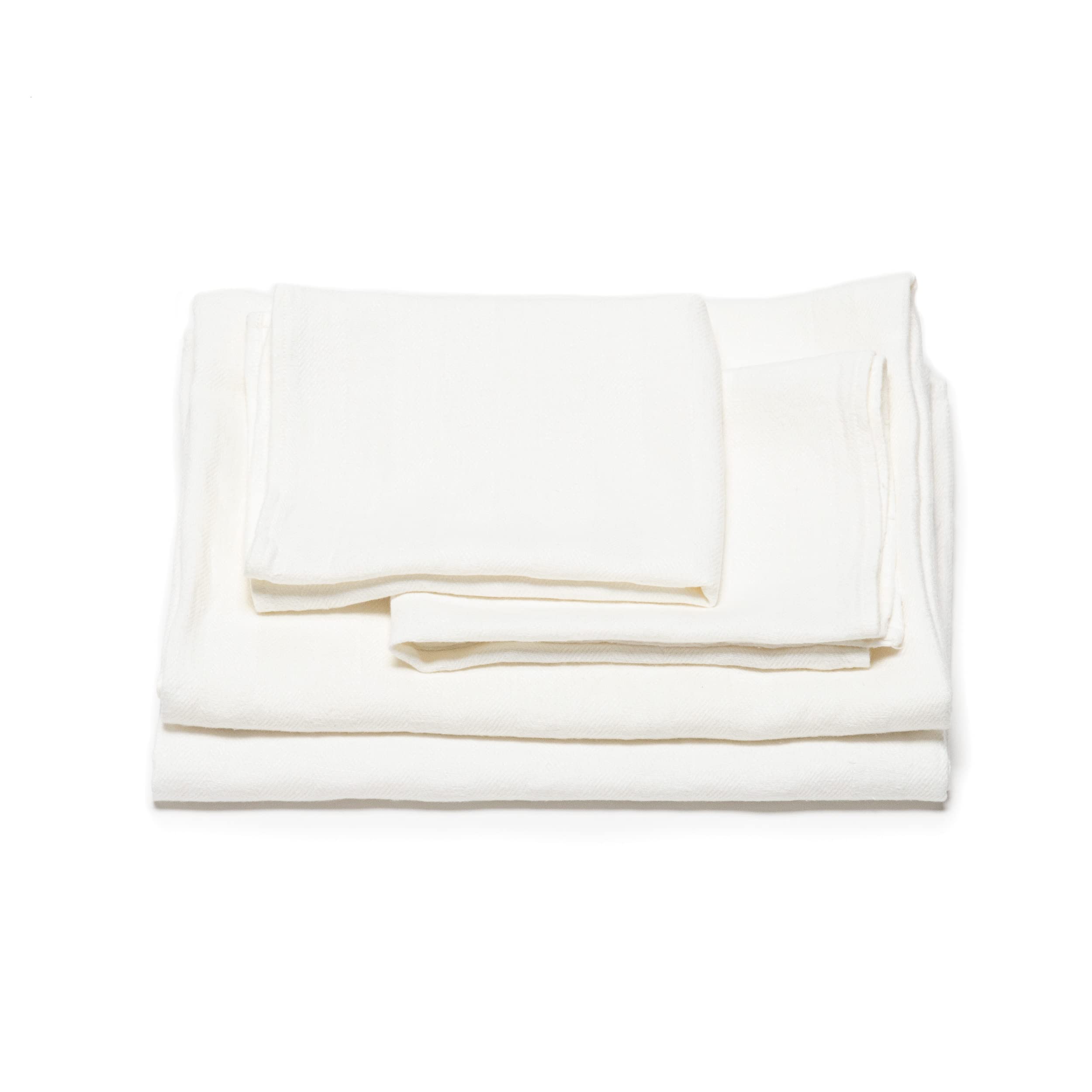 LinenMe Juego de Toalla de ba?o de Lino en Color Blanco Modelo Lara 2 Toallas Grandes y 2 Toallas de Mano, Hecho en Europa, Ropa de baño, Ropa de Cama Europea, Lavado a máquina, Super Absorbente