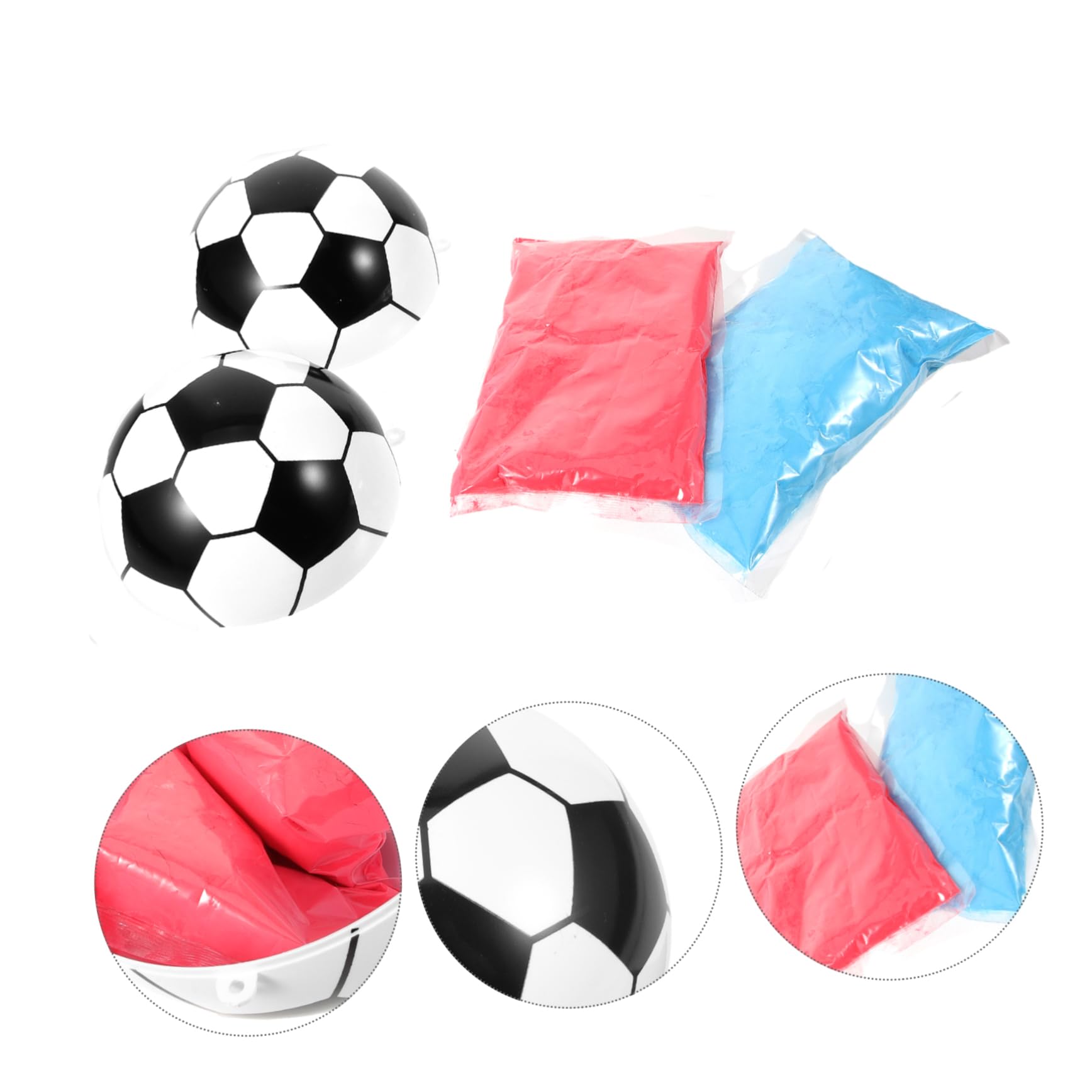 SOLUSTRE Gender Reveal Fußball Set Farbenfrohes Partyzubehör für Jungen Geschlechtsverkündung Dekorative Pulverwolke für Fußballfans Fußball Partydekoration