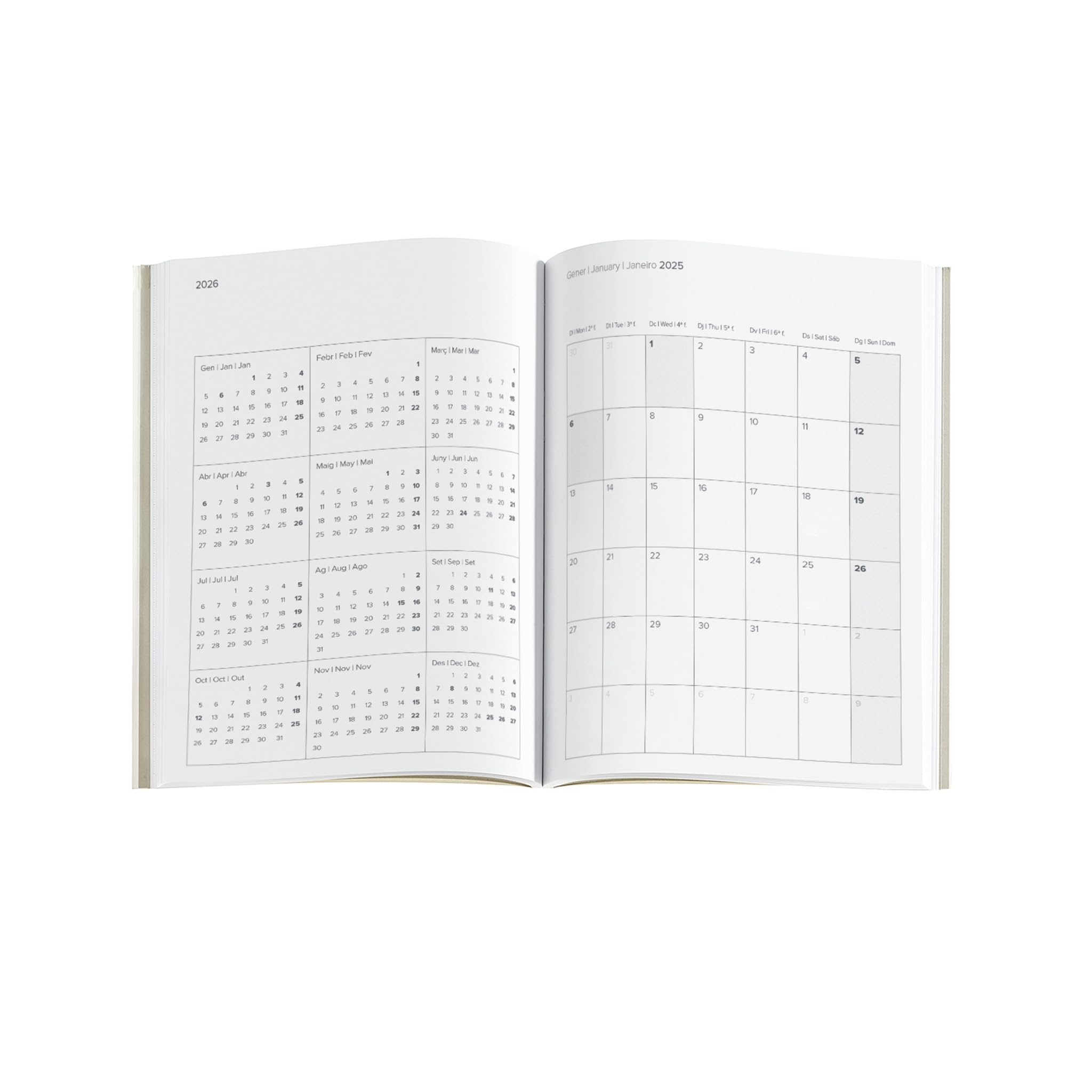 Miquelrius, 2025 Diary, Yearly Diary 122 x 168 mm, Day Page Agenda, Flexible Cover with Stitched Leather, 80 g/m² Paper - Image 3
