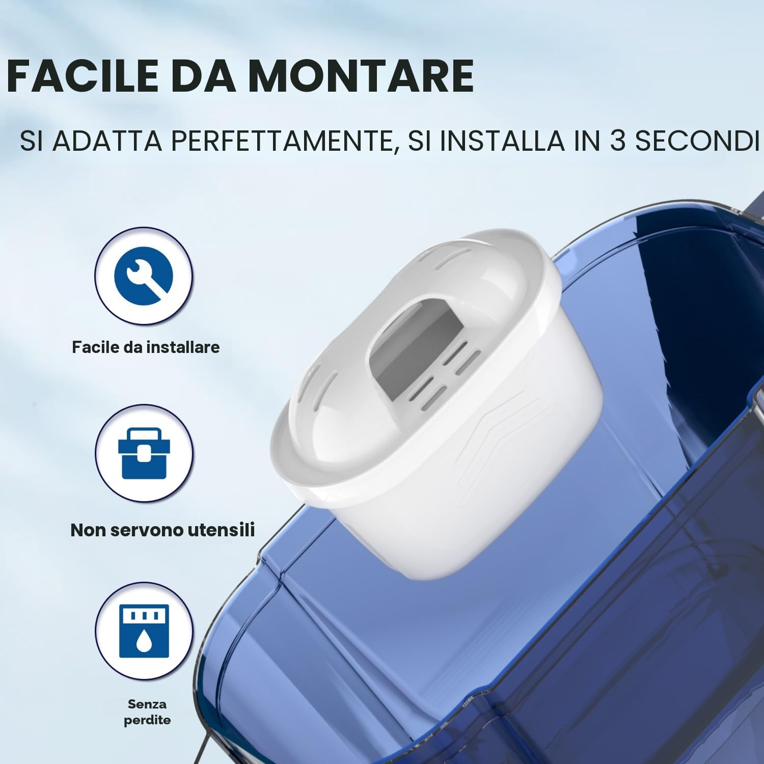 EVERSPRING Filtro per bollitore Compatibile Con Brita Maxtra+, Maxtra Plus, Mavea, Anna Duomax, 6 pezzi