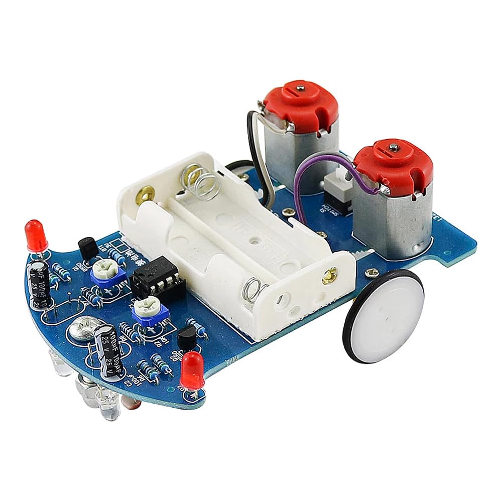 POFET D2-5 Intelligent Tracking Car Kit, Smart Car Soldering Project Kits, for Line Patrol Experimental Teaching DIY Tool