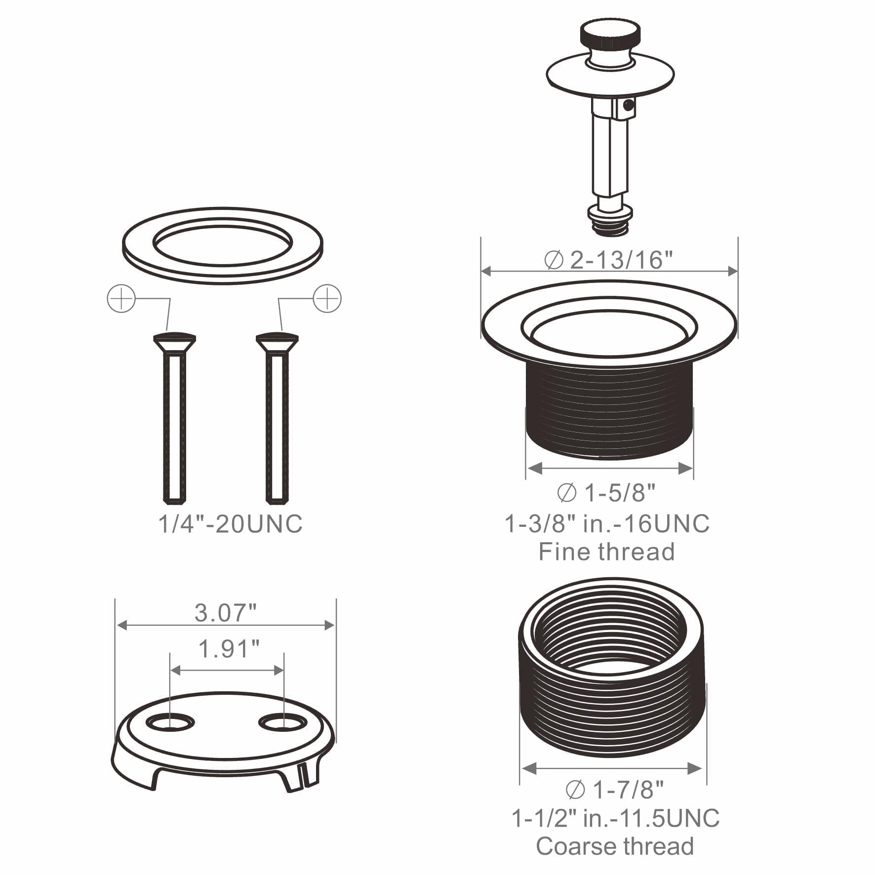 Wellup Bathtub Drain Conversion Kit – Lift & Turn Twist Trim – Brushed Brass Gold – Includes Overflow Faceplate And Rubber Gasket – Fits Fine Or Coarse Thread
