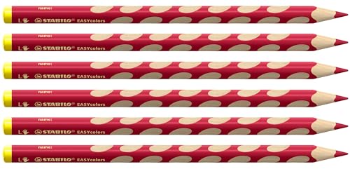 STABILO - Ergonomischer Buntstift für Linkshänder - EASYcolors - 6er Pack - kirschrot
