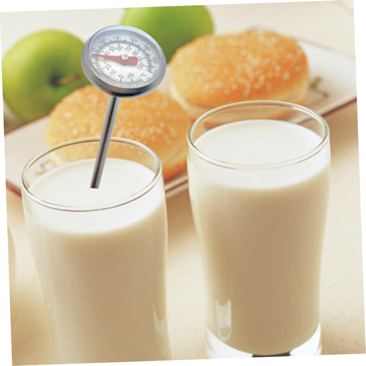 Cabilock Stainless Steel Kitchen Thermometer Precision Meat Milk Thermometer for Cooking BBQ and Baking Design for Accurate Temperature Readings with Cover