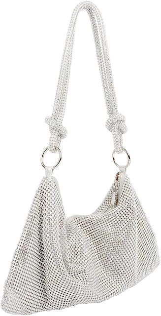 Apradas Women Rhinestone Evening Clutch Bag,Crossbody Bag Sparkly Rhinestone Clutch Bag Shoulder Bag Handbag for Wedding Party Bridal Night Purses