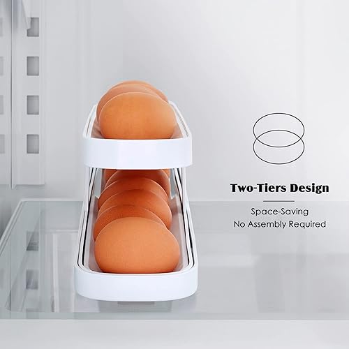 Miniatura 6 de GANA Solutions Organizador de huevos, blanco, rectangular, polipropileno, capacidad para 14 huevos, refrigerador