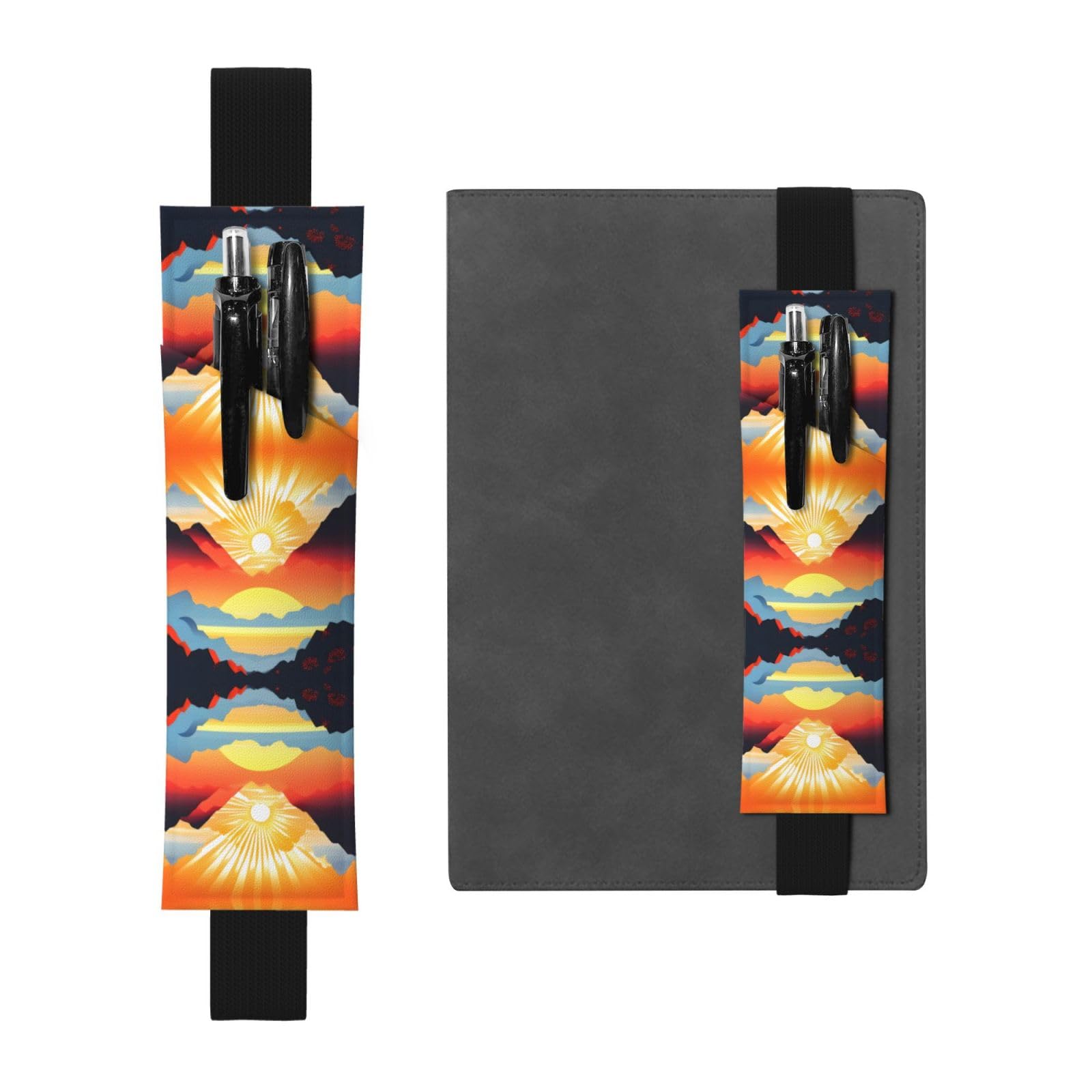 Bright Sunrise Pattern Elastic Band Pen Bag Suitable for Girls' Birthday Gifts/Teacher's Day/Graduation Season Intimate Stationery Gift Box
