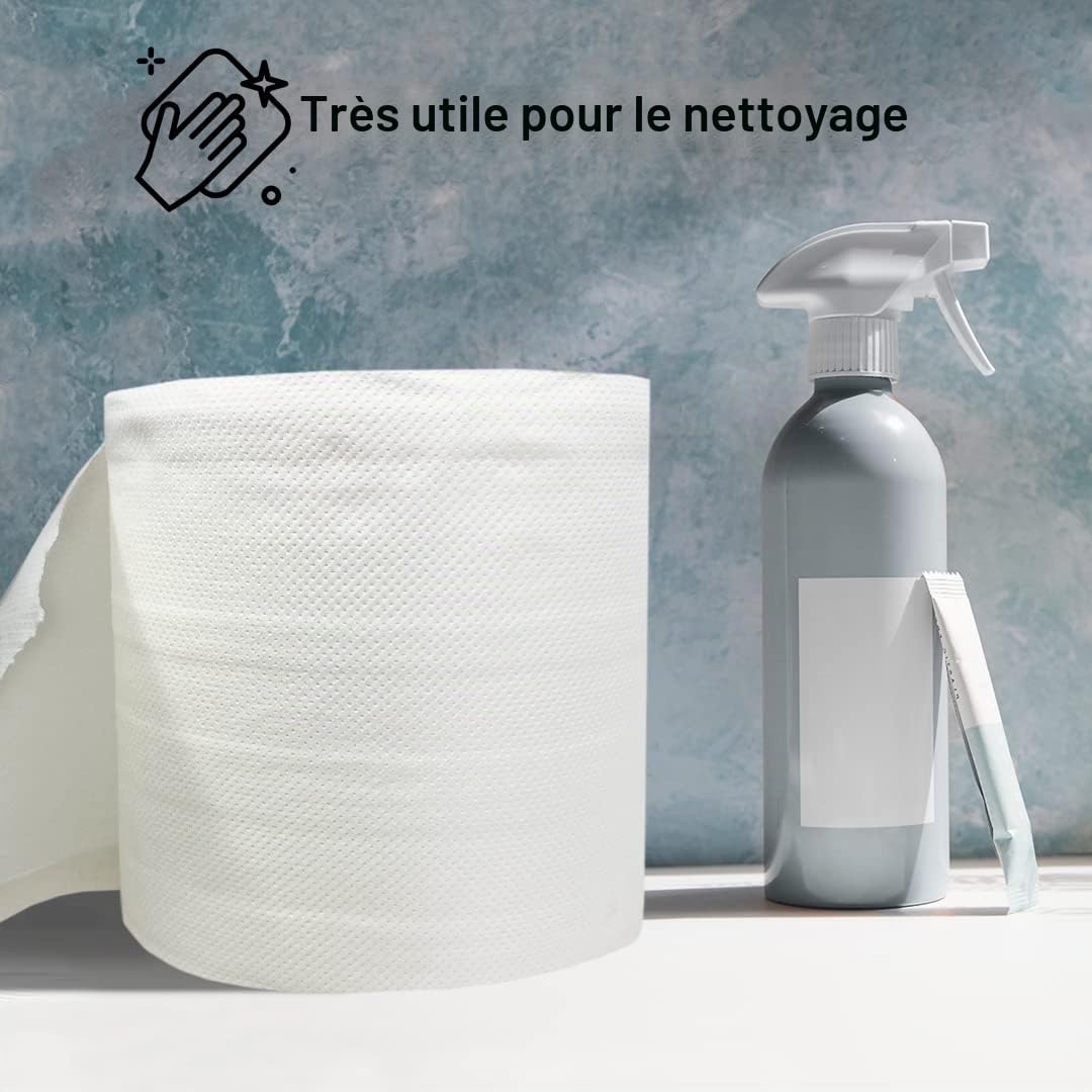 12 Bobines Dévidage Central Essuie-Tout | Rouleaux Papier 2 Plis Blanc | 100 m/rouleau