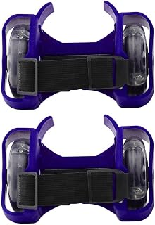 Skateboard Wheels,Flash Wheel Heel Roller Colorful Flashing Roller Small Whirlwind Pulley Flash Wheels Heel Roller Adjustable Simply Roller Skating Shoes