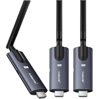 Lemorele Wireless HDMI Transmitter and 2 Receivers, 5G 656FT HDMI Wireless Transmission Supports 1 TX to 4 RXs for Streaming 